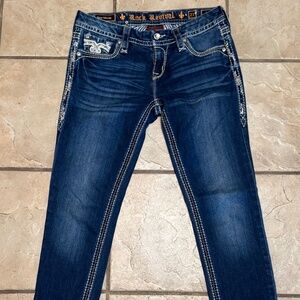 Women's Rock Revival Betty Size 27, 31 In Waist Blue Denim Jeans